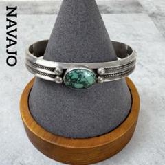 NAVAJO ナバホ S刻印 OLD ターコイズ ヘヴィーシルバーバングル