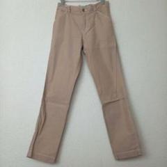 ベージュ ストレートレッグ カジュアルパンツ　綿　ikka