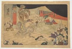歌川国芳画「身延山七面神示現高祖御一代略図」日蓮 復刻浮世絵