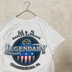 【USA製】ハーレーダビッドソン モーターサイクル 両面プリント Tシャツ M