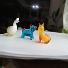 レトロ ミニチュア ガラス細工 3つセット