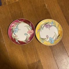 花柄陶器皿セット（赤・黄）