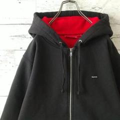 定番☆シュプリーム スモールボックスロゴ フルジップ 肉厚 パーカー M相当 黒