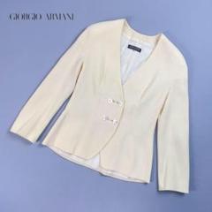 Giorgio Armani ベージュ ノーカラージャケット 2025年最新】Giorgio Armani ノーカラージャケットの人気
