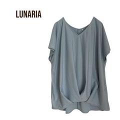 LUNARIAルナリア　 半袖Vネックトップス　ドルマンスリーブビジネスきれい色