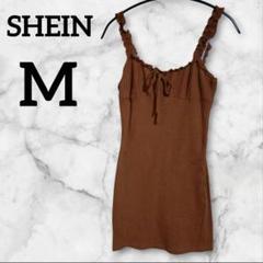 SHEIN 【M】キャミミニワンピース ブラウン