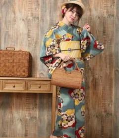【美品】レトロモダン浴衣　帯無し utatane　ウタタネ