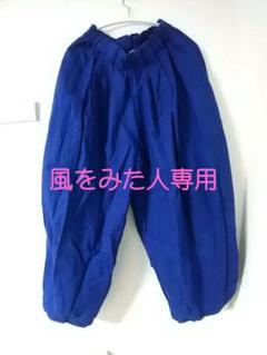 Antiquites アンティキ ワイドパンツ 麻 ブルー