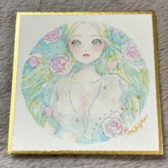 手描きイラスト色紙オーダー t_kzmaro 手描きイラスト 115】オリジナル原画色紙 同人「夏風に舞う