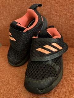 adidas メッシュ　シューズ 黒/オレンジ　14