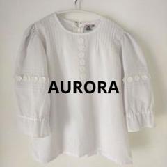 AURORAフォークダンスブラウス立体花レース美品
