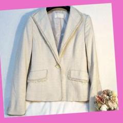 エニィスィス any sis ベージュ テーラードジャケット 1 ラメ貴賓 美品