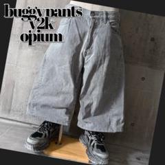 y2k opium wide buggy black denim jorts