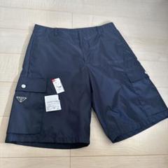 美品 プラダ PRADA 黒タグハーフパンツ 48 ネイビー メンズ 正規品 ○【新品・タグ付】PRADA プラダ メンズ ハーフパンツ サイズ46