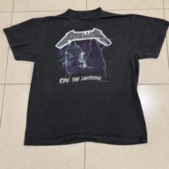 限定セールＬ★USA製METALLICA★ライトニングTシャツ墨黒★電気椅子のサムネイル