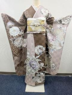 在庫 処分ファッション - 振袖 無地 紋意匠 シンプル 鶴 重ね衿