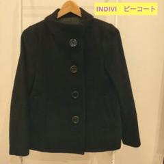 INDIVI ピーコート　wool100% 未使用品！Mサイズ 日本製／コットン100％】オーバーサイズトレンチーコート