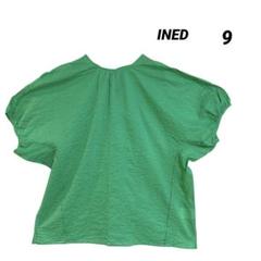 極美品/INED/イネド/薄手半袖ブラウス/バルーンスリーブ/薄手ワッフル/9