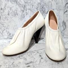 セリーヌ フィービー期 ギャザー パンプス 35.5 白黒 バレリーナ バレエ