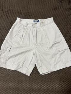 【古着】90s ラルフローレン カーゴショーツ アイボリー W34