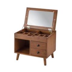 天然木のデスク型ドレッサー 完成品 鏡台 机 つくえ