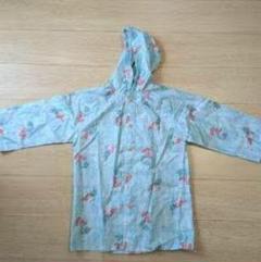 レインコート 水色 花柄