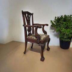 英国アンティーク　チッペンデール リプロダクト マホガニー 子供用アームチェア