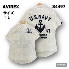 【即購入OK】AVIREX リネンシャツ サイズL ホワイト