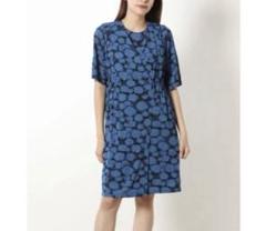 上品　2点セット　ワンピース　カーディガン　花柄 半袖　セットアップ　美品