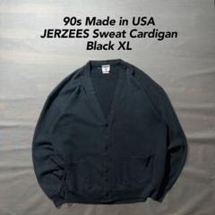 【セール！】ジャージーズ 　スウェットカーディガン　ブラック　USA製　90s 希少 90s USA製 ジャージーズ スウェット カーディガン ブラック