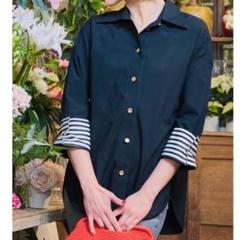 2023 美品 JENNE カフスストライプブラウス M