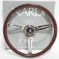 【希少レトロ】ナルディ　ウッドステアリング+おまけノーブランドウッドシフトノブ 希少レトロ】ナルディ ウッドステアリング+おまけノーブランド