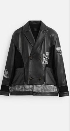 極美品 牛革 ZARA ザラ レザージャケット ライダースジャケット ブルゾン ZARAザラ本革レザーバイカーライダースジャケットブルゾン (ZARA