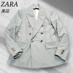 美品】ZARA テーラードジャケット ミントグリーン カジュアル