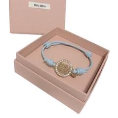 MIU MIU ラインストーン ビジュー ブレスレット 青 9251 miumiu ブレスレット