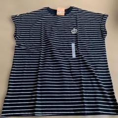 ちいかわ ネイビー/ホワイトストライプ 半袖Tシャツ L