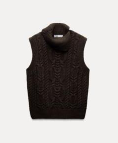 ZARA - ZARA ニットベスト タートルネック ハイネック ZARA ハイネックニットベスト - メルカリ