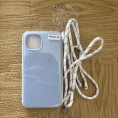 ⭐︎iPhone13 水色　スマホケース　ストラップ付き