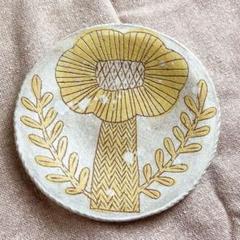 新品 人気作家 鹿児島睦　小皿 とボウル 黄色2個セット　希少　入手困難 鹿児島睦 花の小皿 イエロー◎北欧風 一点もの 14.5cm 人気作家