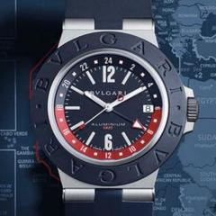 ブルガリ 腕時計 アルミニウム GMT アルミ チタン 人気　希少　ペプシカラー ブルガリ 腕時計 アルミニウム GMT アルミ チタン 人気 希少
