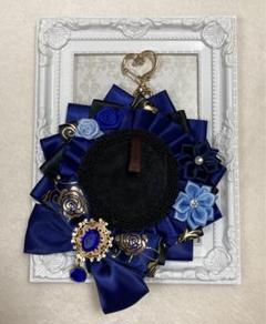 【ハンドメイド】ロゼット　痛ロゼット　黒×青