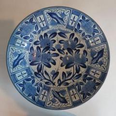 古伊万里？ 虎の絵の大皿 染付 金彩 直径約46cm 古伊万里？ 虎の絵の大皿 染付 金彩 直径約46cm