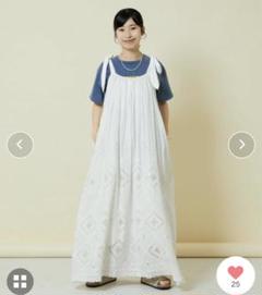 美品＊フリーダ Freada ラミー100 ギャザーワンピース 白 プル