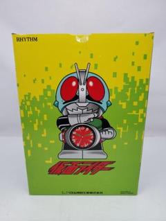 【新品】仮面ライダー 目覚まし時計  リズム　希少　緑メタリック色 新品】仮面ライダー 目覚まし時計 リズム 希少 緑メタリック色