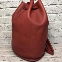 A7667 COACH 9929 ショルダーバッグ 巾着　レッド　赤　レザー A7667 COACH 9929 ショルダーバッグ 巾着 レッド 赤 レザー