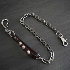 ウォレットチェーン　財布　鍵　アメカジ　シルバー　キーチェーン　デニム　宝飾