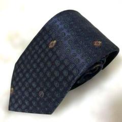 dunhill ダンヒル ネクタイ シルク イタリア ネイビー ペイズリー 王冠