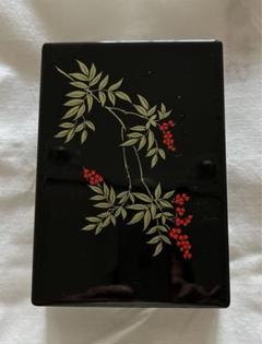 ☆未使用☆会津漆器☆黒 葉書入れ 花かんざし ☆未使用☆会津漆器☆黒 葉書入れ 花かんざし