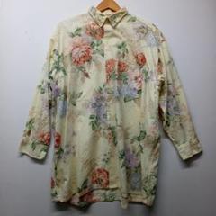 EQUIエキプモン フラワー シャツ 花柄 シルク100% フランス製