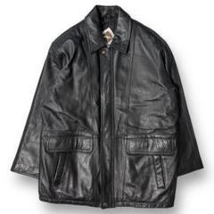 【本日のみ】OLDGAP レザーカーコート Lサイズ 90s GAP オールドギャップ レザージャケット 本革 カーコート 黒